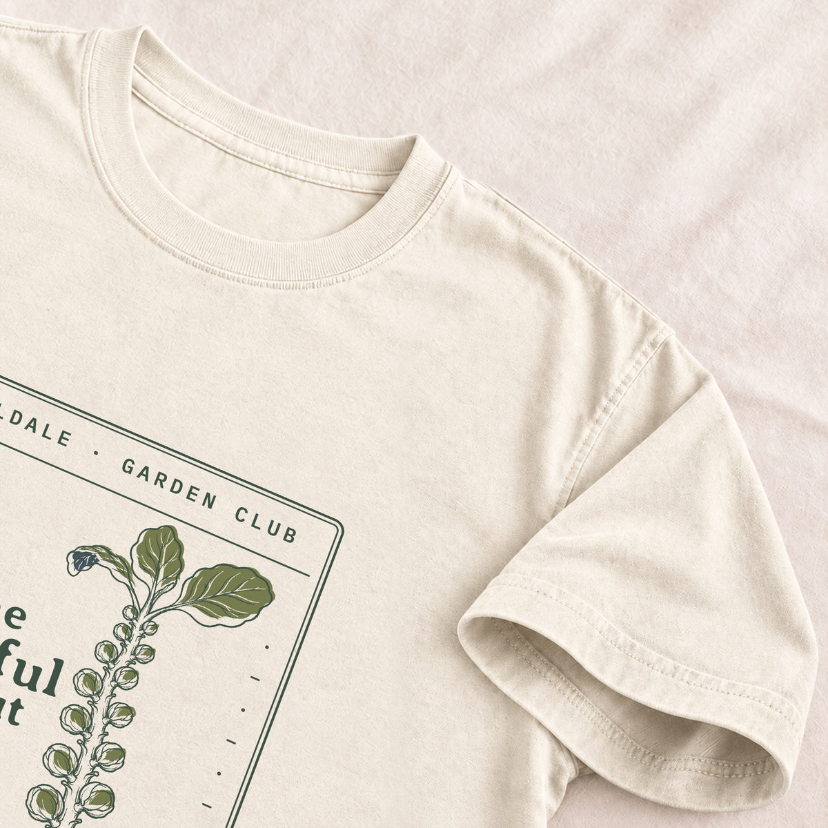 The Dutiful Sprout tee in Ivory, detail