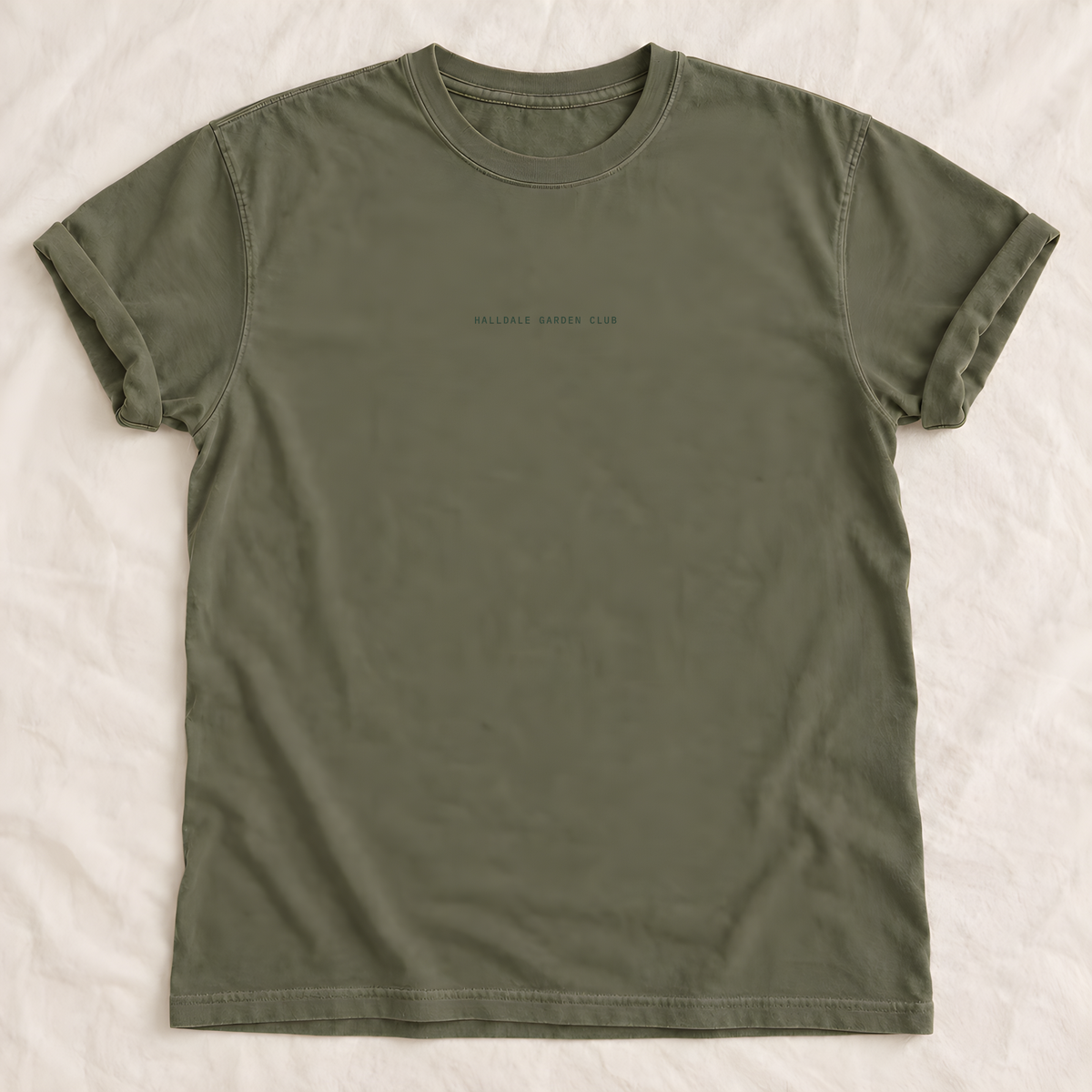 The Quiet Tee in Hemp, laid flat