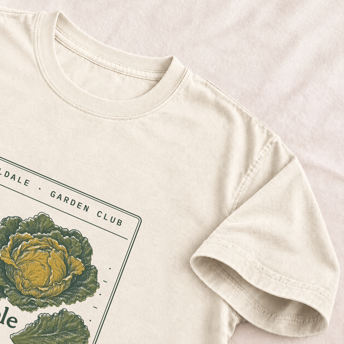 The Agreeable Lettuce tee in Ivory, detail