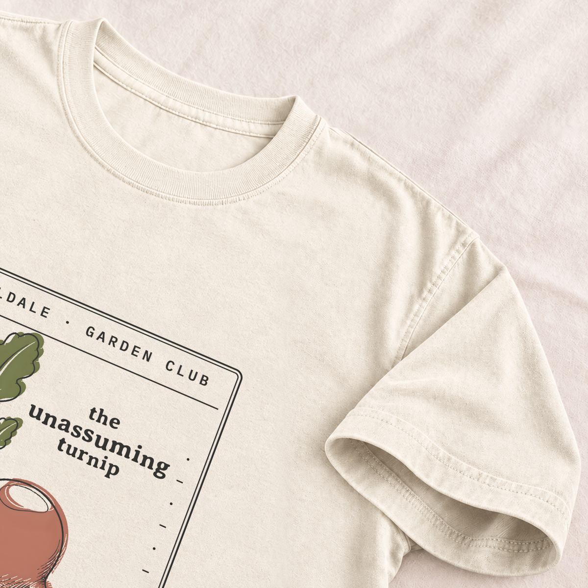 The Unassuming Turnip tee in Ivory, detail