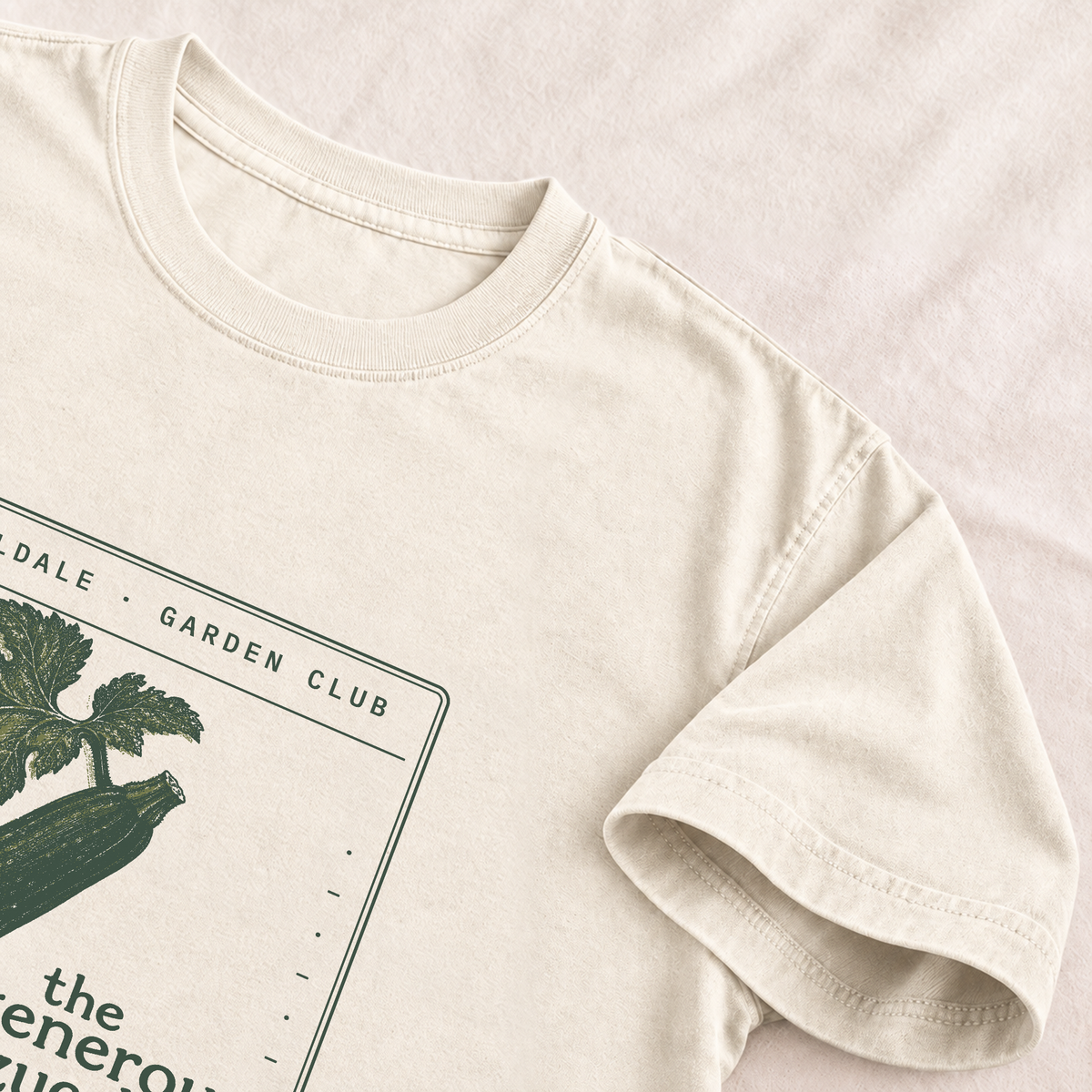 The Generous Zucchini tee in Ivory, detail
