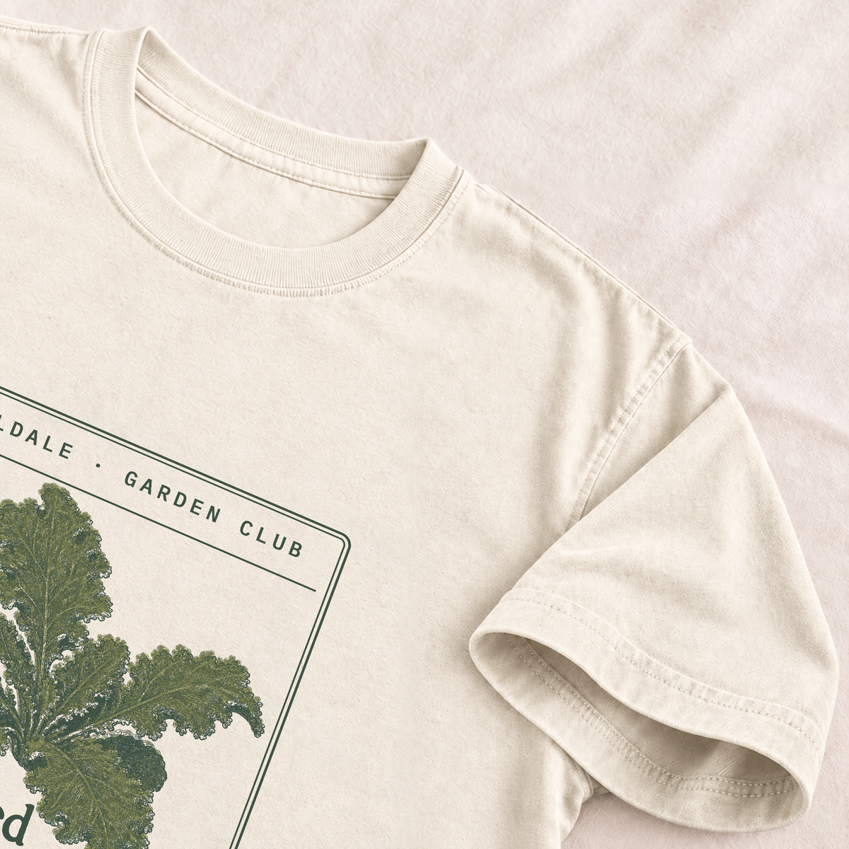 The Undaunted Kale tee in Ivory, detail