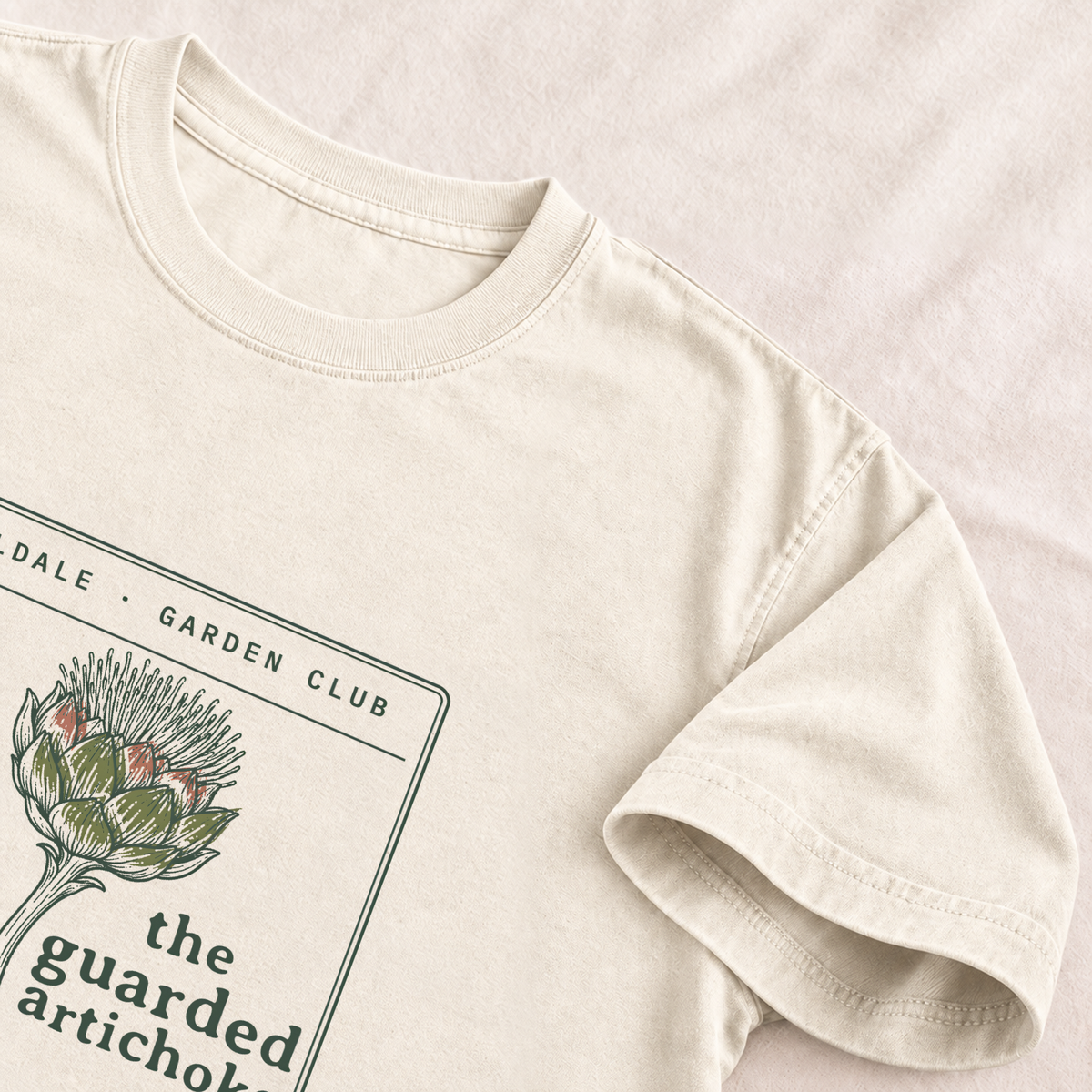 The Guarded Artichoke tee in Ivory, detail
