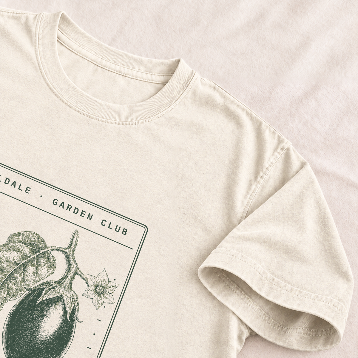 The Discerning Eggplant tee in Ivory, detail