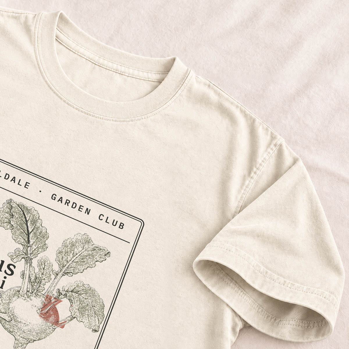 The Curious Kohlrabi tee in Ivory, detail