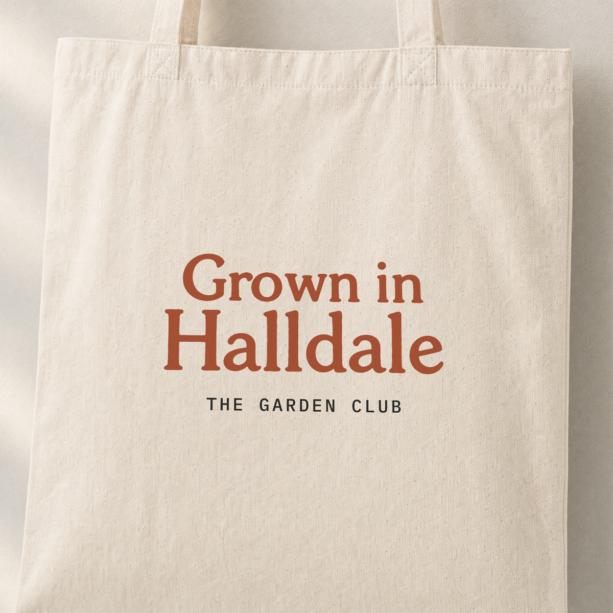 The Market Tote in Natural, close-up of the print
